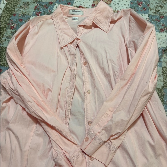 signatures by richard malcolm Tops - Pink button down shirt